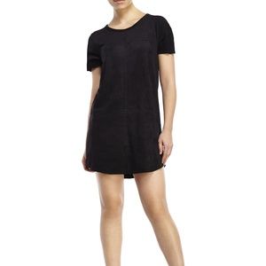 Olivacious Faux Suede Paneled Shift Dress